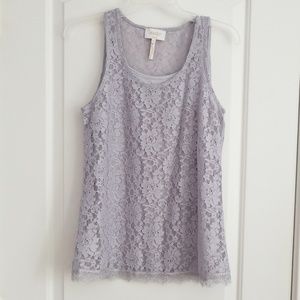 Grey Lace tank top